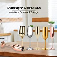 Copas de vino de copa de champán de color cristal sin tallo de acero inoxidable para fiestas de venta premium a granel