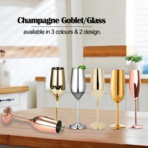 Vente en vrac Premium Party Verres à vin gobelet à champagne de couleur cristal sans pied en acier inoxydable - Product Image 6