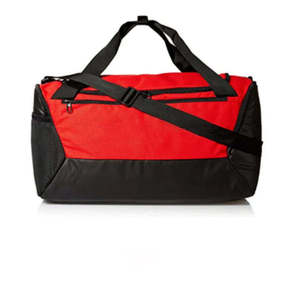Unisex Red and Black Polyester Gym <b>Duffel</b> <b>Bag</b> 30-40L Zipper Closure Casual Durable Fitness <b>Bag</b> with Soft Handle and Adjustable - Product Image 1
