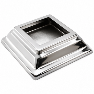 Cache-pied carré en acier inoxydable pour garde-corps, support de poteau de balustrade pour escalier moderne - Product Image 1