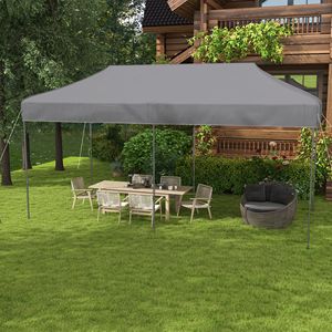 "19.2FT X 9.6FT PVC <b>Canopy</b> <b>Tent</b> with Adjustable Height & Wheeled Carry Bag-Gray" - Product Image 2