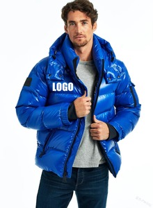 Chaqueta Acolchada Azul Marino para Hombre con Capucha, Cierre de Cremallera, Resistente al Viento, Informal de Invierno, Relleno Grueso de Fibra de Poliéster - Product Image 6