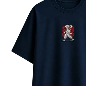 T-shirt graphique oversize pour homme, col rond, manches courtes, imprimé anime au dos, coupe ample, streetwear décontracté, vêtement de mode personnalisé - Product Image 5