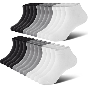 Calcetines Tobilleros Invisibles de Color Sólido, Transpirables, de Punto, con Spandex y Poliéster, Finos, Casuales de Verano para Adultos, en Gris, Negro, Blanco y Azul - Product Image 3