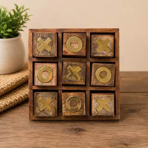 Juego de Tic Tac Toe Rústico, Tablero de Madera Natural para Decoración de Casa de Campo y Colecciones de Regalos - Product Image 4