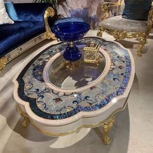 Canapé d'angle en bois sculpté bleu roi de luxe, design européen, écologique et durable pour salon élégant - Offre spéciale - Product Image 5