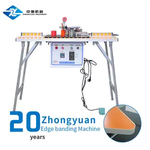 round corner wood edge mini banding machine mini wood edge banding with trimming for panel furniture machine