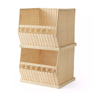 Extraordinary Rattan Toy <b>Storage</b> Shelf Woven Organizer Rack Decorative Book <b>Storage</b> <b>Unit</b> Perfect <b>For</b> Nursery Playroom Decor - Product Image 1