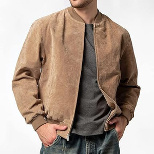 Comfortex International Handcrafted Cow <b>Suede</b> Leather Bomber <b>Jacket</b> Vintage Flight Style Men's Leather <b>Jacket</b> - Product Image 3