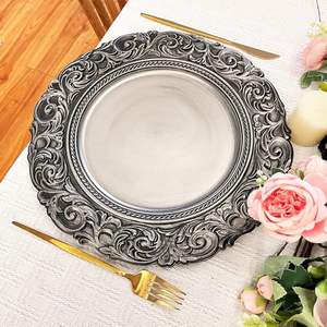 Plato Base Decorativo Plateado Martillado para Mesas de Banquete y Hotel - Product Image 2