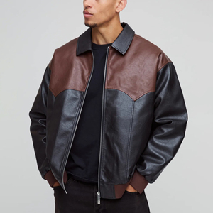 Veste de baseball en toile imperméable de haute qualité avec logo sur le devant, fermeture éclair, pour homme, hiver - Product Image 1