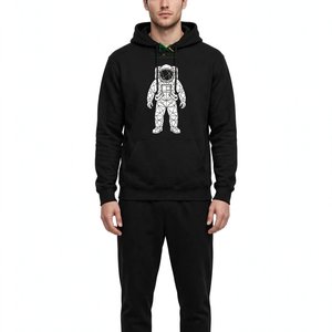 Sudadera con Capucha Unisex NEXTEX con Estampado de Astronauta, Blanca, Geométrica, de Poliéster, con Bolsillo Canguro y Cordón Ajustable - Product Image 1