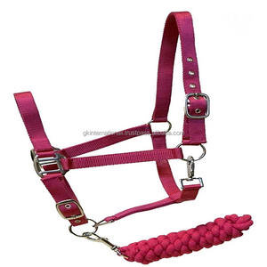 Productos ecuestres de carreras de caballos al por mayor, cabestro de nailon de primera calidad en 3 colores vibrantes y tamaños personalizados, herrajes de latón macizo - Product Image 2