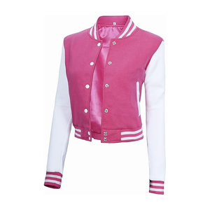 Premium Women Letterman <b>Jacket</b> Leather Sleeve Varsity <b>Jacket</b> Cropped Streetwear Manufacturer USA - Product Image 3