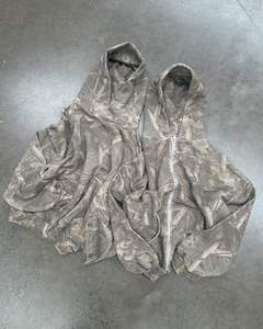 เสื้อฮู้ดดี้ซิปแบบวินเทจพิมพ์ลายดิจิตอลขนาดใหญ่พิเศษ ผ้าฝ้าย 100% หนัก 420GSM ลายพรางต้นไม้ สำหรับผู้ชาย ขายดี - Product Image 6