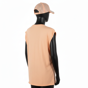 Camiseta sin mangas para mujer, de algodón y poliéster, jersey suave, con logotipo de cristal termoadhesivo, camiseta sin mangas de algodón para mujer - Product Image 5