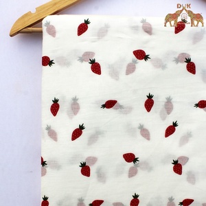 Factory Supply 100% Cotton Wholesale Fabric Strawberry Hand Block Print Handmade Kids Summer Dress Fabric - Product Image 3