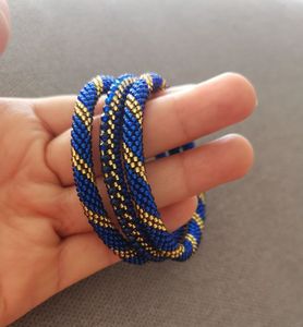 Pulsera de Cuerda Tejida a Crochet con Cuentas de Vidrio R10, Accesorio de Joyería para Mujer, Estilo Bohemio, Adorno para la Muñeca - Product Image 1