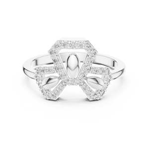 Anillo de Diamantes con Lazo Floral de Lujo para Mujer |   Diseño Elegante en Oro Rosa |   Engaste Micro Pavé |   Anillo de Moissanita |   Joyería de Oro Sólido - Product Image 5