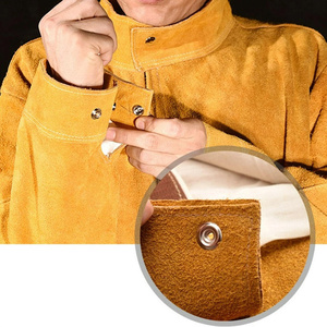 Traje de Soldadura de Cuero Vacuno de Alta Calidad, Resistente a la Abrasión, Ropa de Trabajo Industrial de Seguridad contra Incendios, Protección Contra Vapores - Product Image 3
