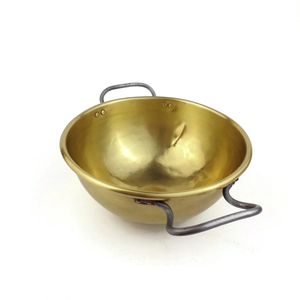 Meilleures ventes : Bols de service en laiton, bols en métal faits à la main couleur or, avec poignée, pour salades et service, Fournitures 2026 - Product Image 3