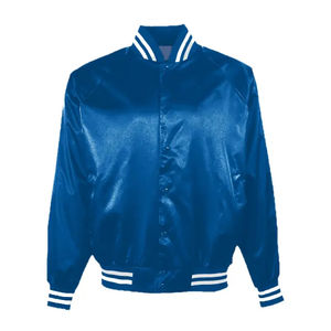 Chaquetas Bomber de Seda Satinada para Invierno, Personalizadas 2025, Negras, con Botones, Cuello Alto Delgado, Resistentes al Viento, Unisex - Product Image 4