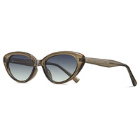Lunettes de soleil œil de chat pour femmes en gros, protection UV400, monture grise classique, verres dégradés violets, personnalisables OEM, lunettes de mode, faible MOQ