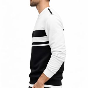 Sweat-shirt à col rond en molleton 100% coton de qualité supérieure, moderne, contrasté, confortable, coupe régulière, respirant, imperméable pour homme - Product Image 3