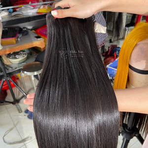 Extensiones de cabello humano recto de hueso Premium sedoso, peluca Frontal de alta calidad súper gruesa, cutícula alineada, cabello listo para enviar - Product Image 4