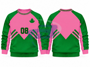 Alpha | Kapa | Alpha Pullover Women Green & Pink Raglan <b>Sweatshirt</b> Number 08 Cotton Fleece <b>Crewneck</b> Casual Winter <b>Men</b> <b>Sweatshirt</b> - Product Image 3