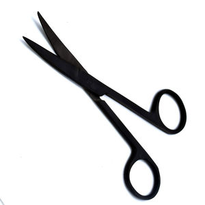 Ciseaux en acier inoxydable de qualité médicale 14,5 cm, pour gaucher, à lame coupante/arrondie, courbés, pour dissection manuelle, certifiés CE - Product Image 2