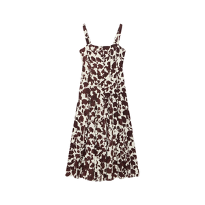 Vestido midi estampado con cuello en V para mujer, vestido de fiesta con corte en A - Product Image 2
