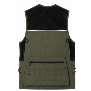Gilet Softshell Respirant pour Hommes SILKZONE INDUSTRY, Couleur Unie, Sans Manches, Vêtement de Chasse d'Automne, 100% Nylon, avec Poches - Product Image 2