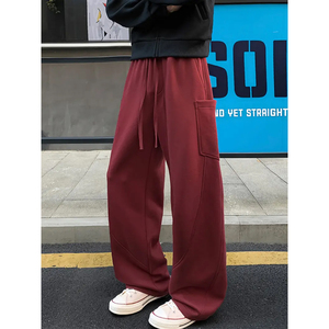 Pantalon de jogging cargo pour homme, coupe ample, multi-poches, en molleton, streetwear, coton épais, logo personnalisé - Product Image 5