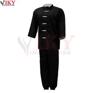 Servicio OEM ODM a Precio de Mayoreo, Uniformes de Kung Fu Negros Hechos a Mano con Logotipo Personalizado, Trajes de Tai Chi de Mezcla de Algodón - Product Image 2