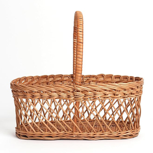 Nueva Cesta de Mimbre y Ratán Hecha a Mano con Asa, Cesta Ovalada para Almacenamiento de Frutas, Pan, Picnic y Decoración del Hogar - Product Image 2