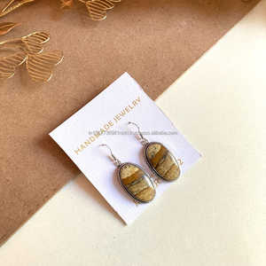 Handmade 925 Solid Sterling Silver <b>Earring</b>, Jasper Gemstone Jewelry, Matched Pair Stone <b>Earring</b>, Birthday Gift - Product Image 4