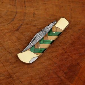 Couteau de poche pliant artisanal de nouvelle conception pour le camping et la chasse en plein air, avec une belle poignée et une lame en acier, idéal pour la survie et les projets DIY. - Product Image 3
