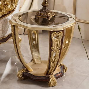 ชุดโซฟาไม้แกะสลักสไตล์ฝรั่งเศสโบราณยุโรปสำหรับห้องนั่งเล่นวิลล่าสุดหรูหุ้มเบาะอย่างดี ทำจากไม้มะฮอกกานีแท้ - Product Image 6