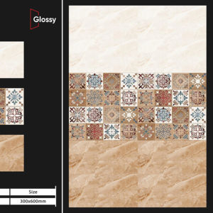 Azulejos de Pared de Cerámica con Acabado Brillante de Lujo para Interiores, 12X24 Pulgadas, 300X600MM, Diseño Decorativo Premium para Baño y Cocina - Product Image 1