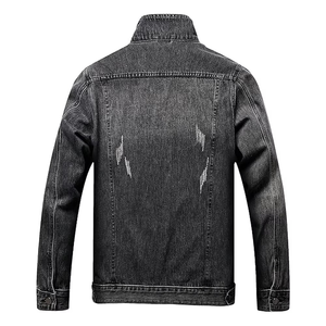 Veste en jean unique pour homme, décontractée, boutonnée, délavée, moderne, coupe ajustée, pour usage quotidien et voyage, confortable et respirante - Product Image 2