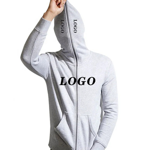 Men's Gray Hooded <b>Zip</b>-<b>Up</b> Sweatshirt Regular Fit Cotton French Terry Casual Streetwear With Front Logo Print Autumn Wear - Product Image 1