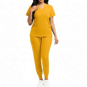 Haut de blouse médicale ajusté pour femme, col en V, nouveau modèle, uniforme d'infirmière, pharmacien, hôpital, couleurs personnalisables, 3XL, uniforme médical unisexe pour médecin - Product Image 2
