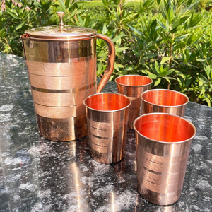 Pure Copper <b>Jug</b> Gold Antique Design Solid Quality Big Size Metal Pure Copper <b>Jug</b> for <b>Drinking</b> Water metal - Product Image 4