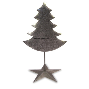 Premium Quality Christmas <b>Tree</b> Luxury Design Silver Finished Aluminum Metal <b>Tabletop</b> Blank Sublimation - Product Image 2