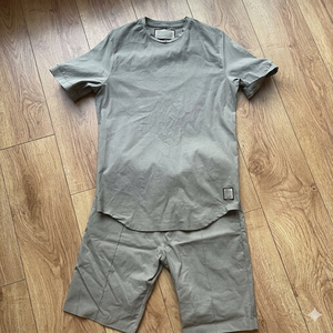Summer New Men's <b>Two</b> Piece Set Streetwear Casual Solid Color Short Sleeve T-<b>Shirt</b> Shorts Slim Fit Eco-Friendly 100% Cotton - Product Image 1
