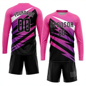 Maillot de football personnalisé violet gris-noir par sublimation, respirant, séchage rapide, été, manches courtes, col en V, unisexe, entraînement - Product Image 2