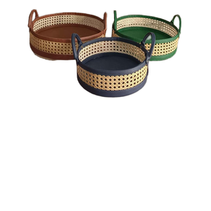 Nordic Ins Caja de almacenamiento de cuero PU Joyería Cosméticos Caja de almacenamiento de llaves Bandeja de cuero de escritorio Valet - Product Image 1