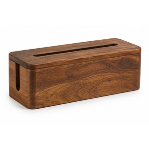 Boîte de gestion des câbles en bois de manguier en gros |   Organisateur artisanal - Product Image 1