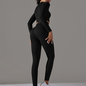 Conjuntos de Yoga para Mujer de Diseño Moderno, Logotipo Frontal Personalizado, Alta Calidad, Transpirables, 2 Piezas, Venta al Por Mayor, Nueva Llegada - Product Image 4